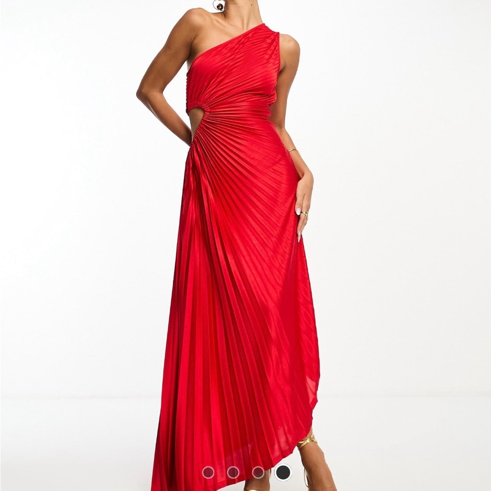 ASOS Red One-Shoulder High-Low Gown